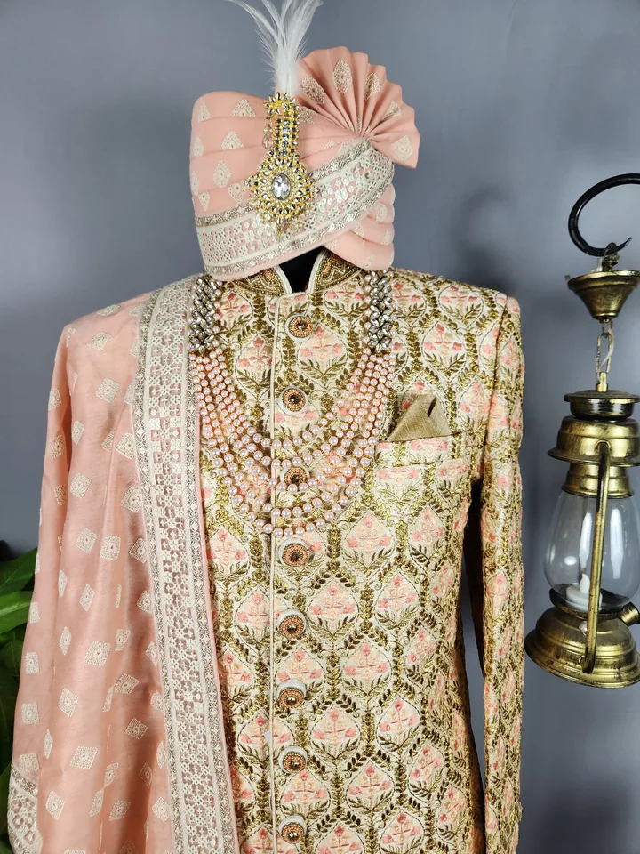 Golden wedding sherwani